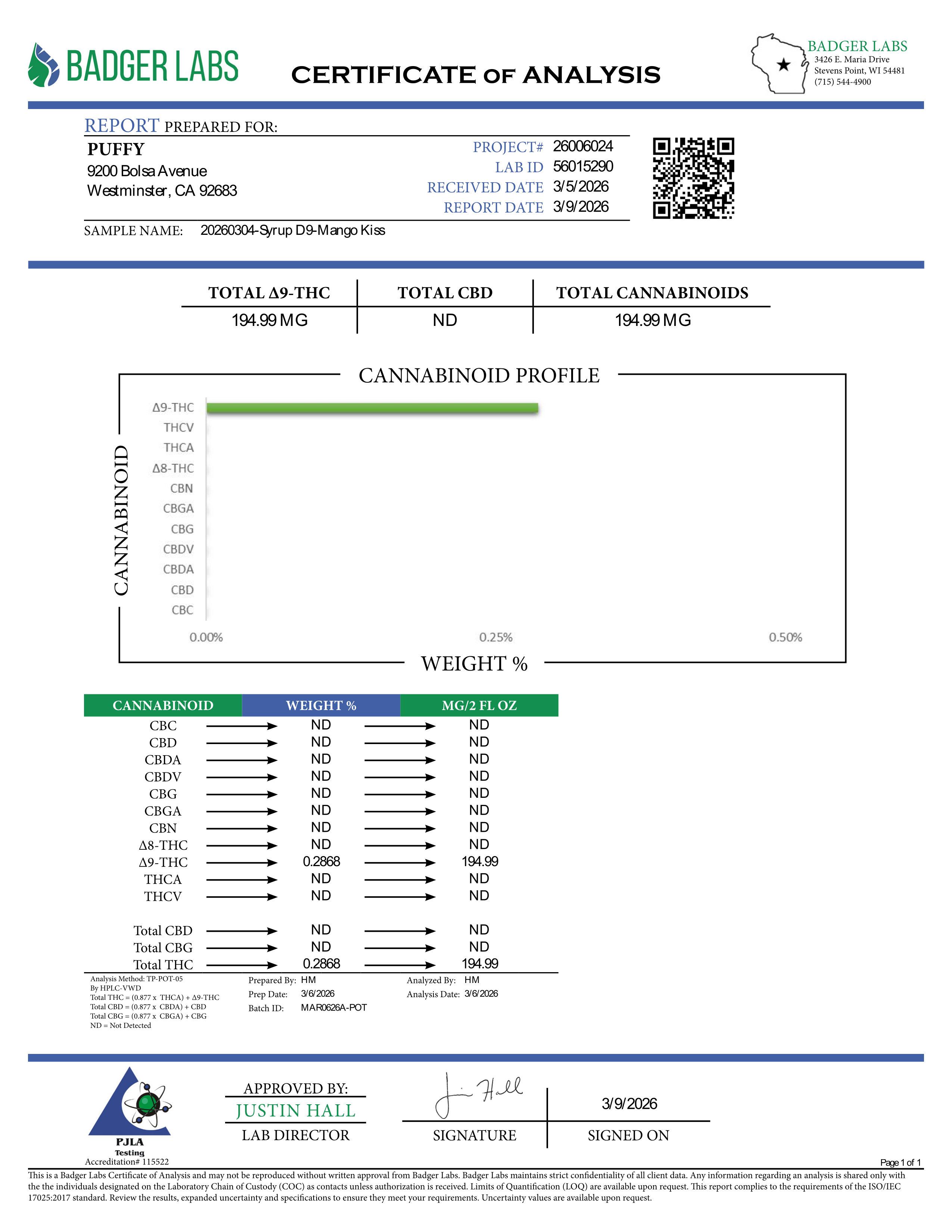 Puffy Delta-9 Syrup is hemp-derived and extra potent. Try our delicious Mango Kiss flavor. Effects are fast-acting and long-lasting.
