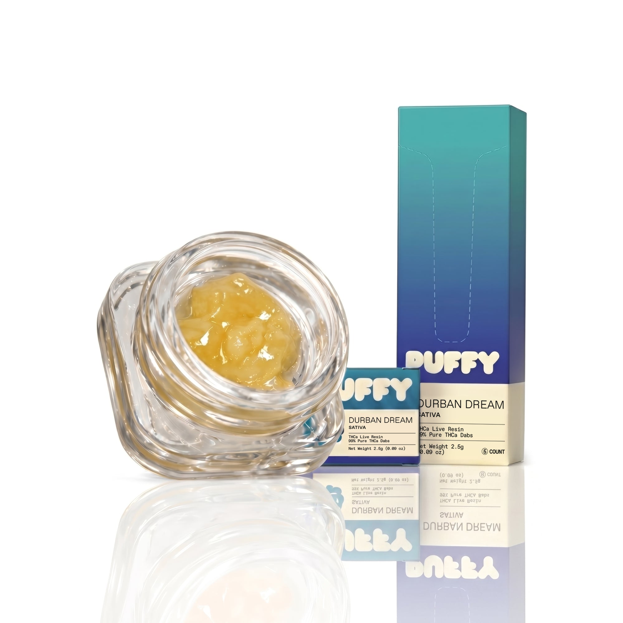 PUFFY Durban Dream is a sativa-dominant THCa strain with sweet blueberry, sharp pungent, and earthy herbal notes. It delivers a clear, uplifting cerebral high paired with gentle, relaxing body effects.