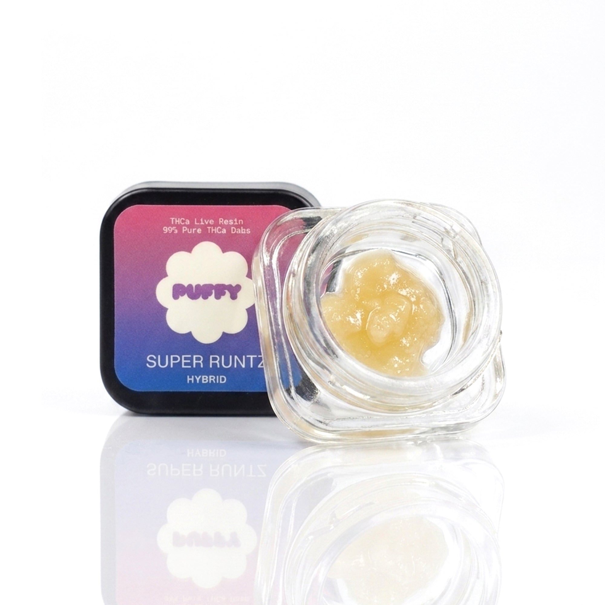Puffy Super Runtz is a hybrid THCa strain featuring sweet candy notes layered with zesty lime and a bold gassy finish. It delivers an uplifting euphoric rush that gradually melts into relaxing body effects while maintaining a sense of calm focus and clarity.