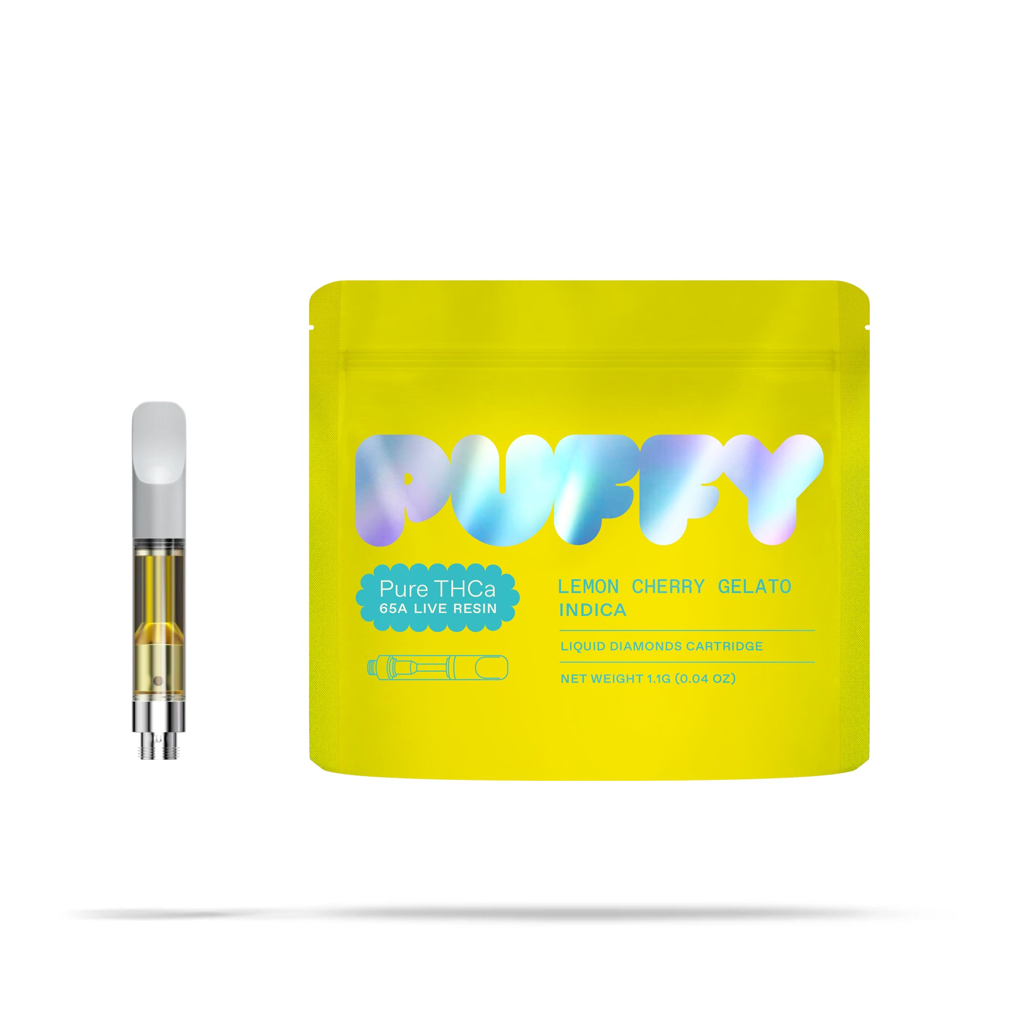 Puffy Lemon Cherry Gelato 65A is an indica-dominant THCa live resin known for its vibrant aroma of zesty citrus, sweet cherries, and a sharp, lingering gasoline note. Consumers often report an initial wave of uplifting euphoria and happiness, followed by deep full-body relaxation with a light, tingling sensation.