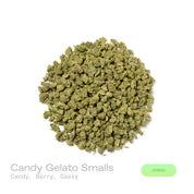 PUFFY Candy Gelato (smalls) is a balanced hybrid THCa strain born from a complex cross of Blue Oreoz × Cotton Candy Gelato / Candyland × GG4 × Gelato. The aroma bursts with sweet candy and ripe berry notes, complemented by a sharp, gassy undertone. Visually, its dense, colorful nugs range from dark forest green to vibrant purple, often coated in a heavy layer of frosty trichomes. Consumers commonly report a fast-acting euphoric lift, delivering mental stimulation and a creative spark making it an ideal comp