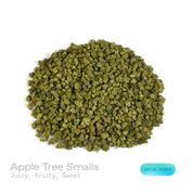 PUFFY Apple Tree (smalls) is a sativa-dominant THCa hybrid, expertly crafted from a cross between Apple Fritter and Lemon Haze. The aroma is incredibly juicy, fruity, and sweet, bursting with lush apple notes and a candy-like finish that lingers on the senses. Visually, the buds are dense and tightly packed, showcasing vibrant green tones intertwined with fiery orange pistils and coated in a thick layer of sparkling trichomes that give them a frosted, crystal-like sheen. Consumers often describe it as a smo