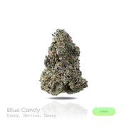 PUFFY Blue Candy is a balanced hybrid THCa strain, crafted from the flavorful union of Blueberry and Cotton Candy Kush. The aroma is an indulgent fusion of luscious candy and ripe berries, elevated by a rich, sophisticated gassy finish. Visually, dense deep forest green buds with purple hues and fiery orange pistils are coated in sticky trichomes. Consumers often report a euphoric and uplifting cerebral buzz that sparks creativity and conversation, paired with a deeply relaxing and calming body effect.  
