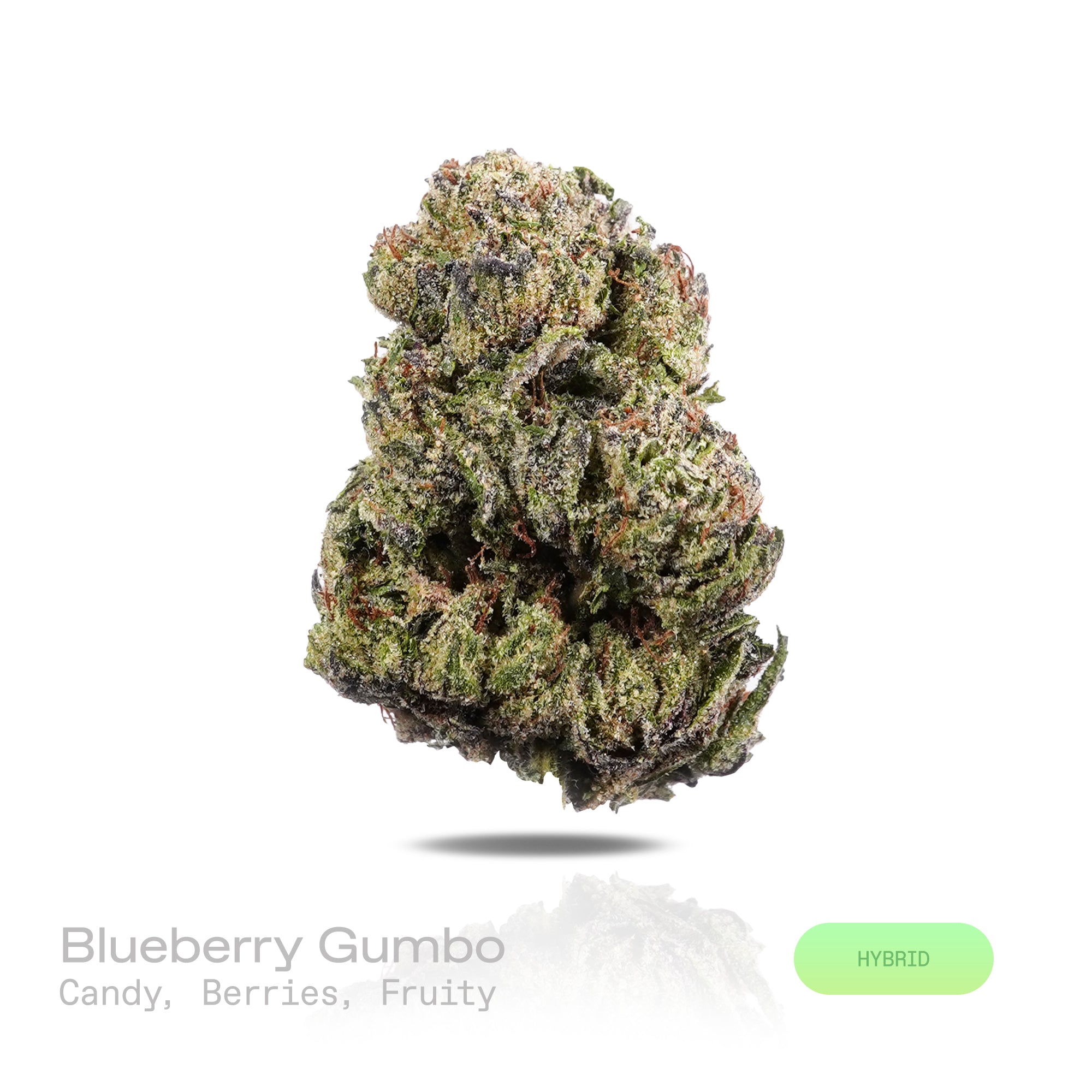 PUFFY Blueberry Gumbo is a balanced hybrid THCa strain expertly cultivated from the notable genetics of Blueberry and OG Kush. The aroma is an exquisite medley of luscious candy, succulent berries, and refined fruity notes. Visually, dense forest green buds with purple hues and fiery orange pistils are coated in sticky trichomes. Consumers often report an euphoric and uplifting experience accompanied by a lively, energetic sense of momentum.  