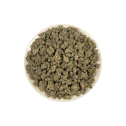 PUFFY Bolo Runtz is an indica-dominant hybrid THCa strain bred from the exceptional pairing of Gelato and Original Z. The aroma is rich and layered, blending dank, fruity sweetness with a bold, gassy undertone. Visually, the buds are dense and vibrant, showcasing vivid green and deep purple hues, accented by bright orange pistils and a generous coating of sparkling trichomes. Consumers often report a balanced high that begins with a euphoric cerebral lift and gradually settles into a soothing body effect.