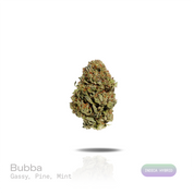 PUFFY Bubba is an indica-dominant hybrid THCa strain, crafted from the legendary lineage of OG Kush and Afghani Indica. The aroma is gassy and pine-forward, complemented by a refreshing herbal note that finishes with a crisp touch of mint. Visually, dense forest green buds with purple hues and fiery orange pistils are coated in sticky trichomes. Consumers often describe the effects as a wave of euphoric, full-body relaxation that helps ease stress and discomfort, promotes restful sleep, and brings a welcome