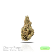 PUFFY Cherry Rage is a balanced hybrid THCa strain, born from the renowned fusion of Super Buff Cherry and Kut Throat Kandy. The aroma opens with a bold gassy punch layered with ripe cherry sweetness and a nostalgic candy-like finish that lingers pleasantly on the nose. Visually, dense green buds with hints of purple are threaded with fiery orange pistils and coated in a sparkling layer of sticky trichomes. Consumers often report a happy, euphoric head high that elevates mood and gradually melts into a rela