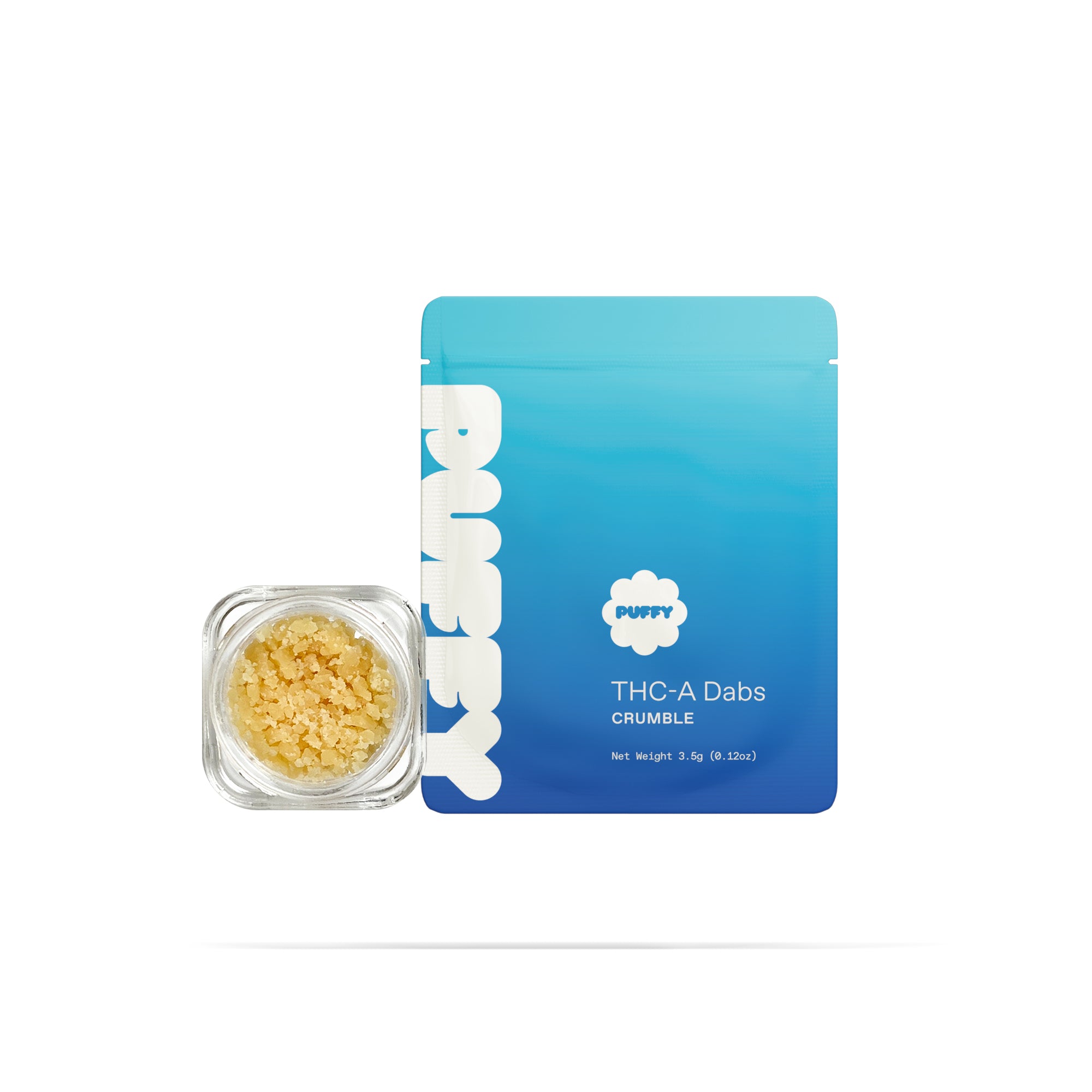 PUFFY THCa Moroccan Peaches: Extract crumble using butane or liquefied petroleum gas. This type of concentrate is extremely potent, and the crumb-like consistency makes it easy to dose.