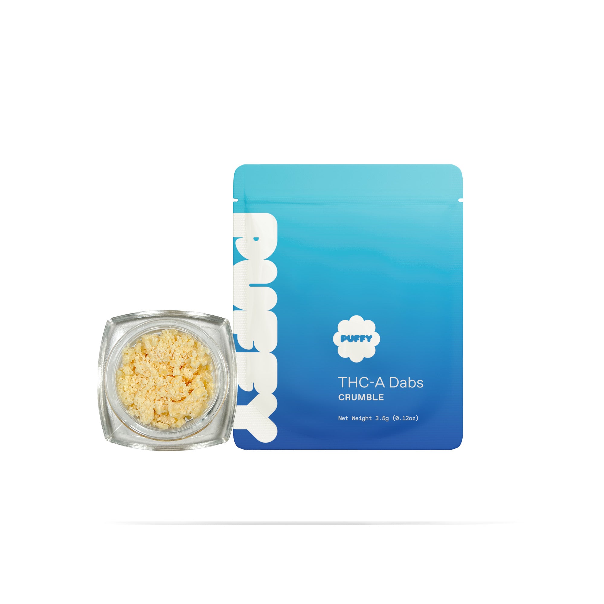 PUFFY THCa Super Runtz: Extract crumble using butane or liquefied petroleum gas. This type of concentrate is extremely potent, and the crumb-like consistency makes it easy to dose.