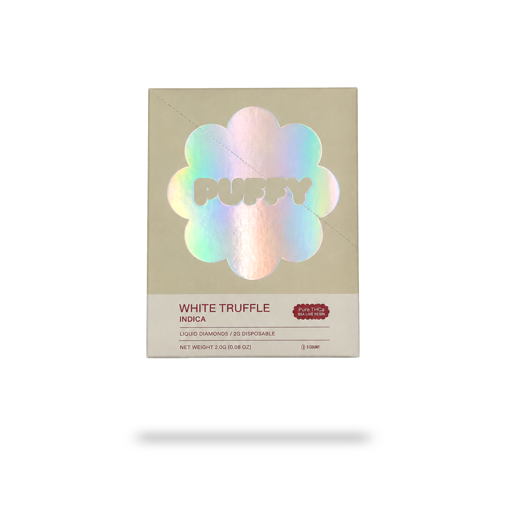 Puffy White Truffle 65A is an indica-dominant hybrid THCa strain, delivering a rich, earthy, and savory flavor profile with subtle notes of creamy sweetness and spice for a smooth, indulgent experience. Consumers often report a euphoric and uplifting experience accompanied by a deep sense of relaxation and a calm, peaceful state of mind.&nbsp;