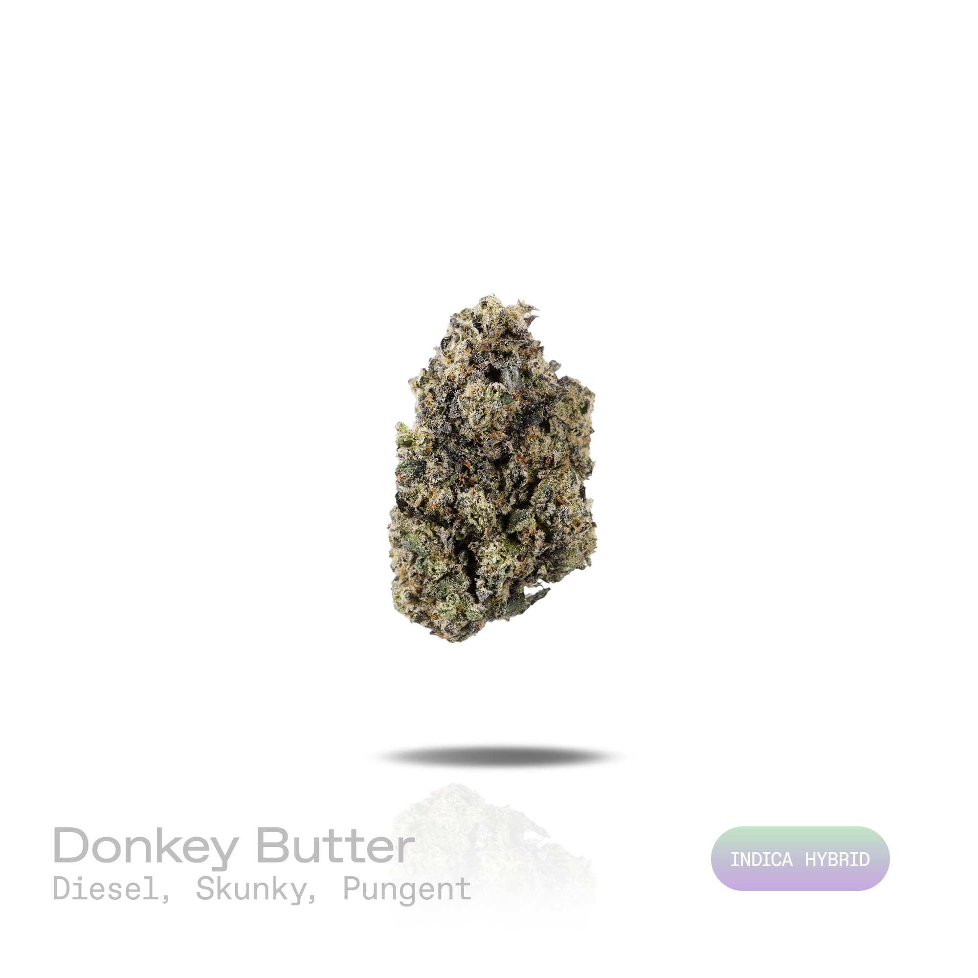 PUFFY Donkey Butter is an indica-dominant hybrid THCa strain formulated through the selective pairing of Kosher Kush and Tangie. The aroma opens with bold diesel fumes layered over rich skunky earthiness, finishing with a deeply pungent intensity. Visually, dense forest green buds with purple hues and fiery orange pistils are coated in sticky trichomes. Consumers often report an uplifting wave of euphoria accompanied by a mild cerebral boost that promotes an elevated mood, followed by deep body relaxation a
