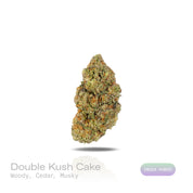 PUFFY Double Kush Cake is an indica-dominant hybrid THCa strain, born from a powerful cross between Hindu Kush, Afghani #1, and Skunk Kush. The aroma opens with rich, earthy notes of woody cedar, layered with a deep, musky undertone that lingers enticingly. Visually, dense green buds with purple hues and fiery orange pistils are coated in sticky trichomes. Consumers often report a deeply relaxing, full-body effect, accompanied by a gentle uplift in mood, providing soothing relief from anxiety, stress, occas