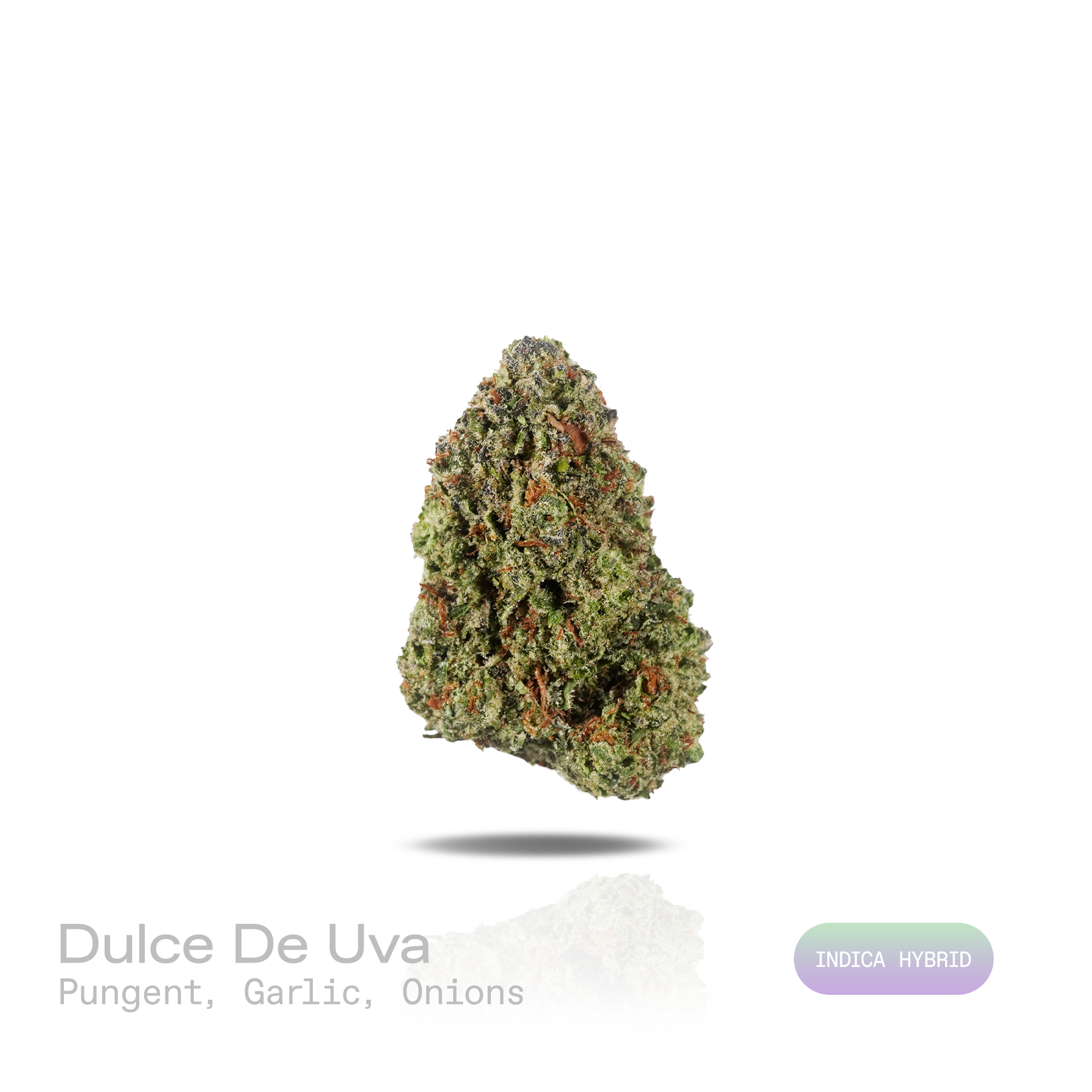 PUFFY Dulce De Uva is an indica-dominant THCa strain, born from the flavorful cross of Grape Pie and OG Kush. The aroma is intensely pungent, with sharp garlic notes layered over a robust onion-like earthiness. Visually, dense deep green buds with purple hues and fiery orange pistils are coated in sticky trichomes. Consumers often report experiencing happiness and mild euphoria, accompanied by a soothing relaxation of both mind and body. 