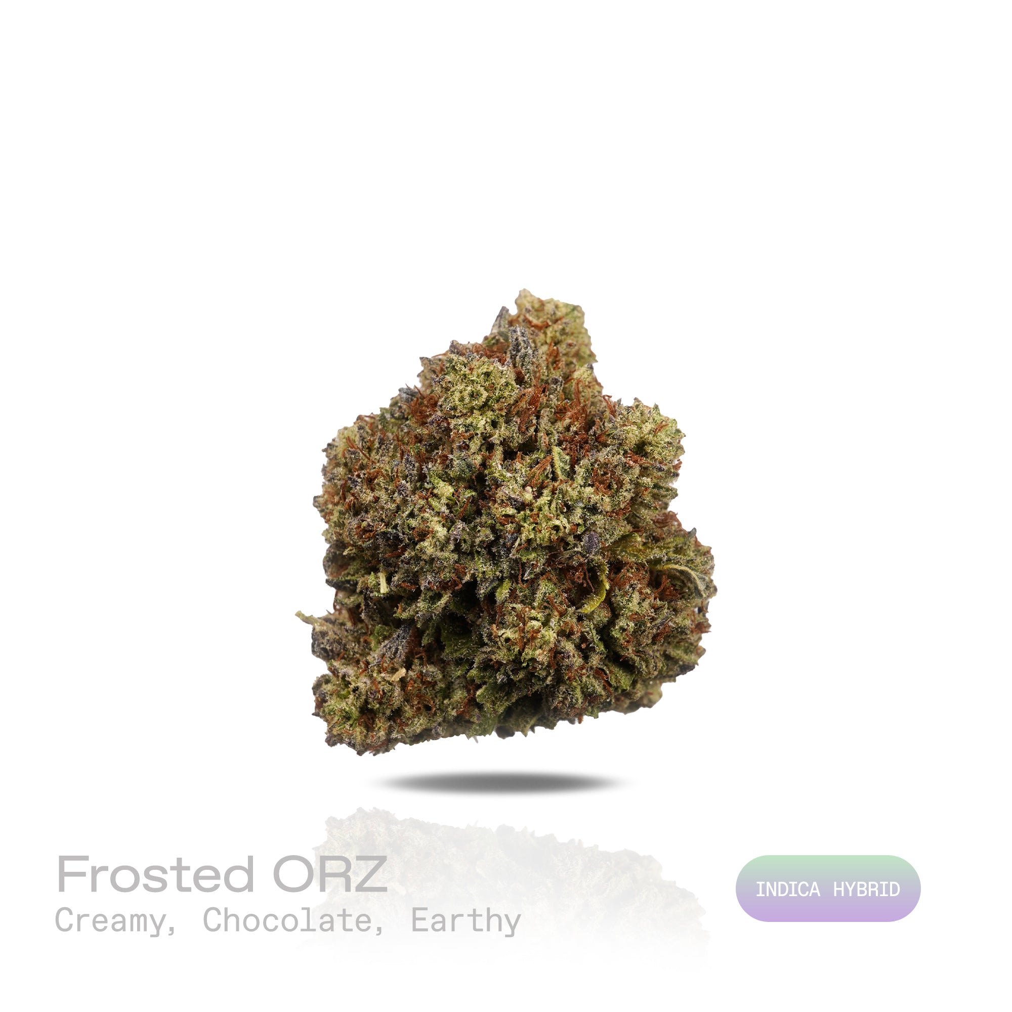 PUFFY Frosted ORZ is an indica-dominant hybrid THCa strain, crafted from the legendary lineage of Cookies N Cream × Secret Weapon. The aroma exudes creamy chocolate richness layered with deep earthy undertones, creating a warm and indulgent scent experience. Visually striking, the dense green buds showcase subtle purple hues, fiery orange hairs, and a heavy coat of frosty trichomes. Consumers often note an uplifting spark of creativity and euphoria that flows into a relaxed, calm state while keeping convers