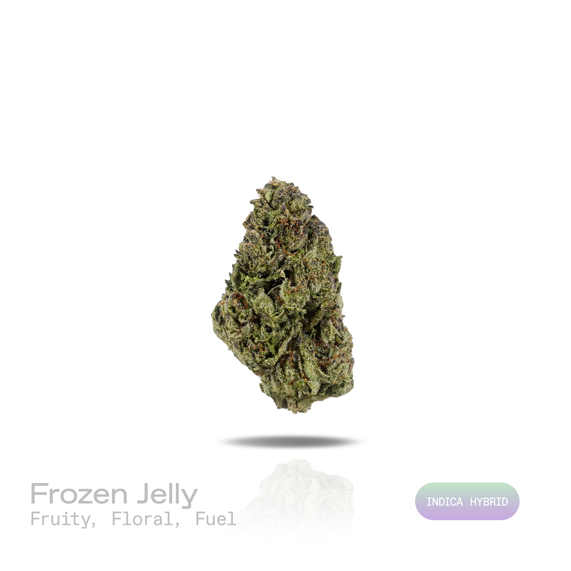PUFFY Frozen Jelly is an indica-dominant hybrid THCa strain crafted through the genetic blending of Jelly Breath and Permafrost. The aroma opens with a vibrant blend of sweet fruity notes and delicate floral undertones, layered with a rich fuel-like depth. Visually, dense forest green buds with purple hues and fiery orange pistils are coated in sticky trichomes. Consumers often report a euphoric sense of uplift paired with a relaxed body sensation, delivering clear-headed calm and effective stress relief wh