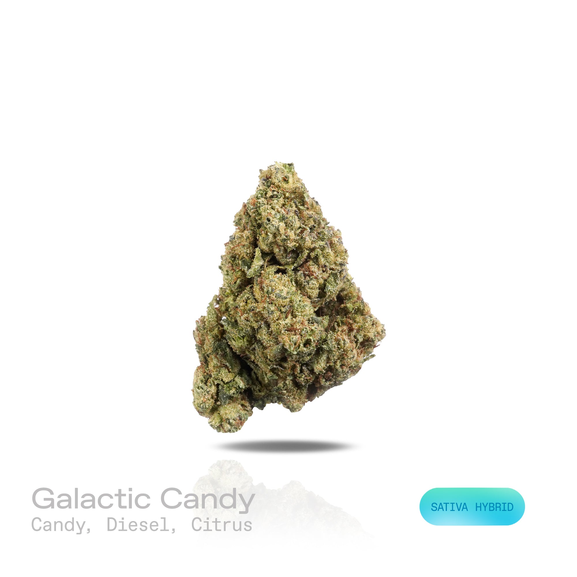 PUFFY Galactic Candy is a sativa-dominant hybrid THCa strain crafted from the standout genetics of Orange Velvet and Space Queen. The aroma is a striking blend of sweet candy-like notes layered with sharp diesel undertones and bright, zesty citrus. Visually, dense forest green buds with purple hues and fiery orange pistils are coated in sticky trichomes. Consumers often report a euphoric and cerebral rush that boosts focus and motivation, transitioning into a mild calming body relaxation.