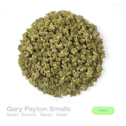 PUFFY Gary Payton (smalls) is a balanced hybrid THCa strain, crafted from the renowned pairing of The Y and Snowman. The aroma opens with a bold burst of sweet onions layered over a rich gassy punch, rounded out by subtle notes of earthy cedar that add depth and warmth to the profile. Visually, buds are dense and frosty, featuring green and purple hues with bright orange pistils and a thick coating of sparkling trichomes. Consumers often report feeling euphoric and cheerful, deeply relaxed, with enhanced fo