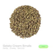 PUFFY Gelato Cream (smalls) is a balanced hybrid THCa strain bred through the premium union of Wedding Cake and Gelato 33. The aroma of this strain is a rich blend of sweet candy notes layered with creamy undertones and smooth vanilla. Visually, dense deep forest green buds with purple hues and fiery orange pistils are coated in sticky trichomes. Consumers often report feeling euphoric, energetic, uplifted, creative, joyful, and gently relaxed, creating a balanced and mood-enhancing experience that supports