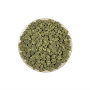 PUFFY Gelato Crush is a balanced hybrid THCa strain with a layered lineage derived from Sunset Sherbet, Thin Mint GSC (via Gelato), and a cantaloupe melon–influenced cultivar. Aroma is a sharp blend of fresh pine resin, gassy diesel fumes, and bright tropical fruit notes. Visually, dense forest green buds with purple hues and fiery orange pistils are coated in sticky trichomes. Consumers often report an uplifting euphoric mental state accompanied by a calm, relaxed body feel, often resulting in a more open 