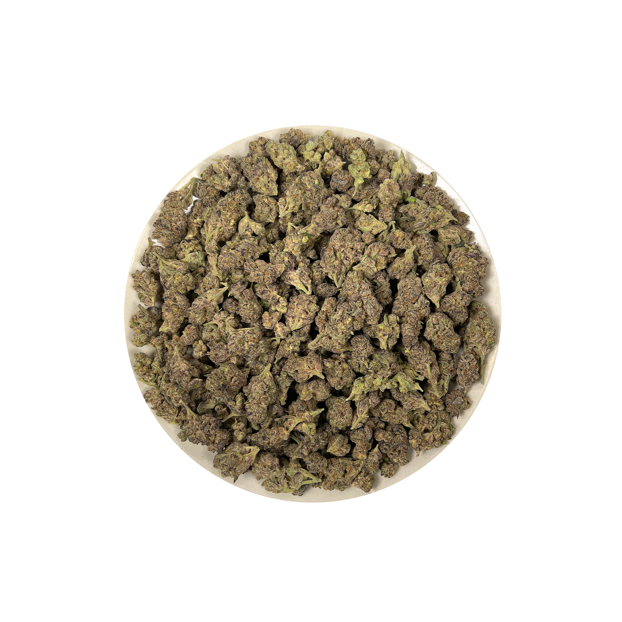 PUFFY Glitter Bomb is an indica-dominant hybrid THCa strain born from the flavorful cross of Grape Gas #10 and OGKB Blueberry Headband. The aroma unfolds with a vibrant burst of ripe berries layered over bright, zesty citrus notes, rounded out by a deep, gassy undertone. Visually, the buds are dense and deep forest green with striking purple hues, bright orange pistils, and a heavy coating of sparkling white trichomes. Consumers report a bright rush of cerebral uplift that gently settles into a soothing, fu