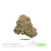 PUFFY Gobbstopper is a balanced hybrid THCa strain meticulously crafted through the expert crossbreeding of Purple Urkle and Sin City Kush. The aroma is a bold blend of candy sweetness layered with sharp ammonia and deep diesel undertones. Visually, the buds are dense, with deep green and purple hues, bright orange pistils, and a sparkling coating of trichomes. Consumers often report a balanced experience of relaxation, euphoria, and uplifted mood, creating a pleasant and enjoyable sensation that can enhanc