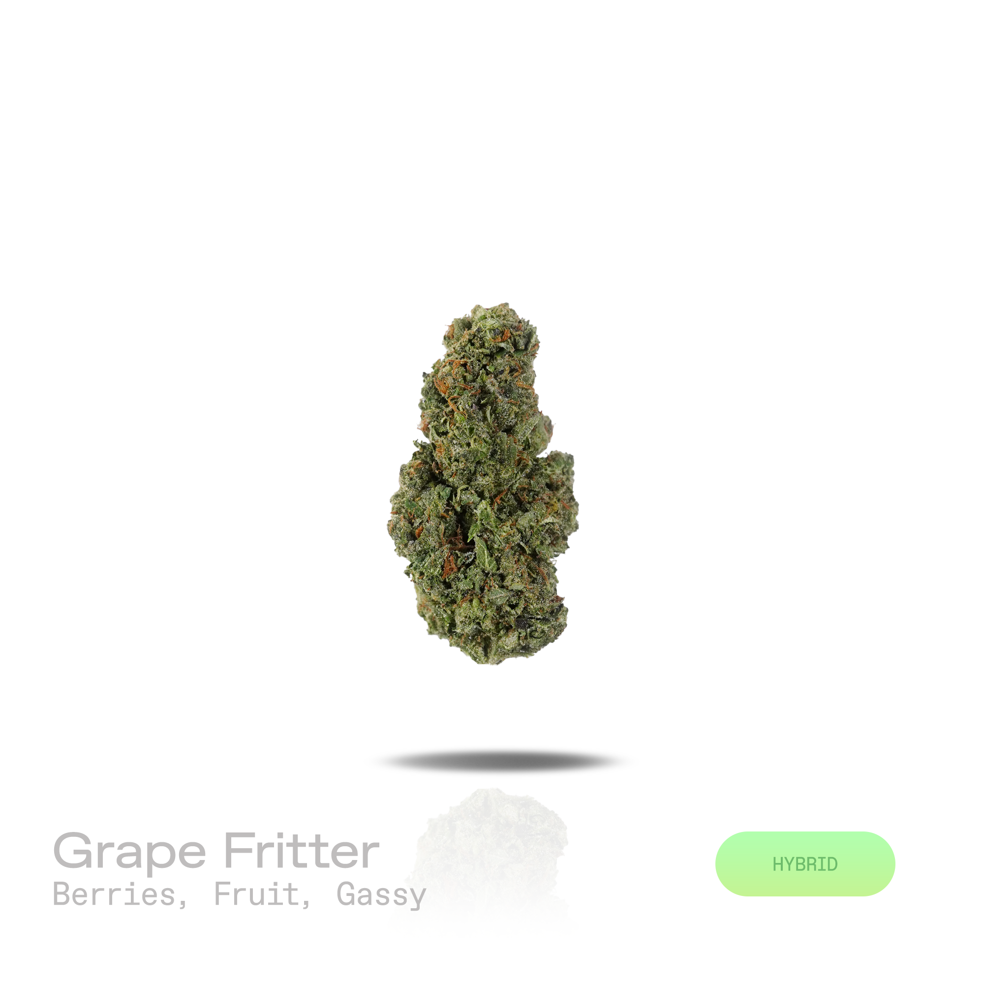 PUFFY Grape Fritter is a balanced hybrid THCa strain derived from the potent genetic collaboration of Grape Ape × Apple Fritter × Jet A. The aroma opens with sweet, juicy berries layered with ripe fruit notes, finishing with a bold, pungent gassy undertone. Visually, dense deep forest green buds with purple hues and fiery orange pistils are coated in sticky trichomes. Consumers often report a euphoric uplift that inspires a creative mindset, promotes a relaxed body sensation, and leaves them feeling calm an