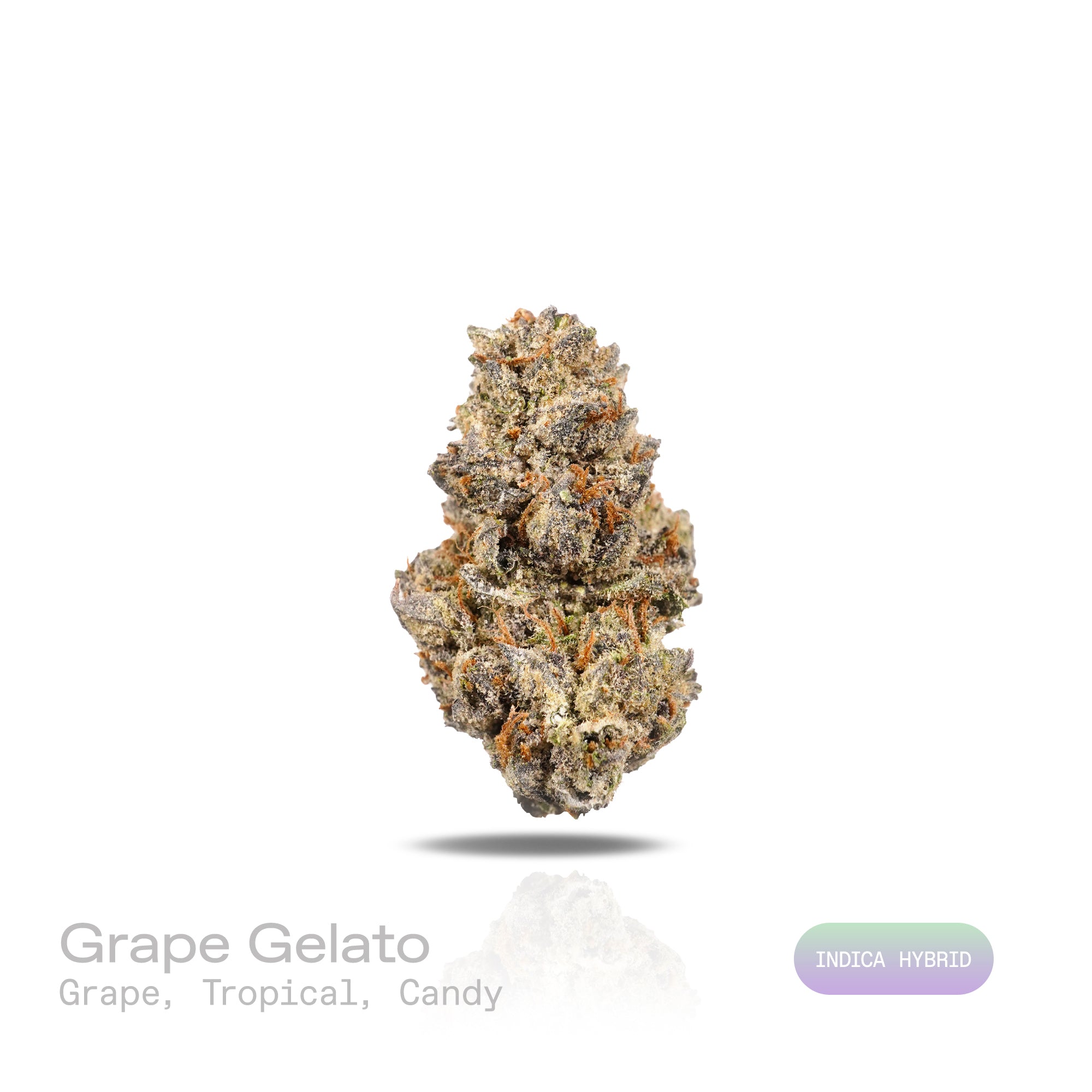 PUFFY Grape Gelato is an indica-dominant hybrid THCa strain, born from the renowned fusion of Grape Kush and Gelato #33. The aroma is a delightful blend of sweet grape, juicy tropical fruits, and a playful candy-like essence that instantly entices the senses. Visually, dense green buds with purple hues and fiery orange pistils are coated in sticky trichomes. Consumers often report a euphoric, energetic, and happy high that encourages lighthearted conversation and social ease while delivering a relaxing, moo