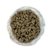 PUFFY High Society is a premium hybrid THCa strain born from the potent cross of GMO and Biscotti. This luxurious cultivar offers a richly earthy and woody aroma, evoking the scent of fresh forest soil and aged cedar, layered with subtle notes of warm spice. Its flavor profile is smooth and indulgent creamy with a nutty finish that lingers on the tongue. Visually, the buds are dense and frosty, showcasing deep purple and green hues, vibrant orange hairs, and a thick, sparkling coat of trichomes. Consumers o