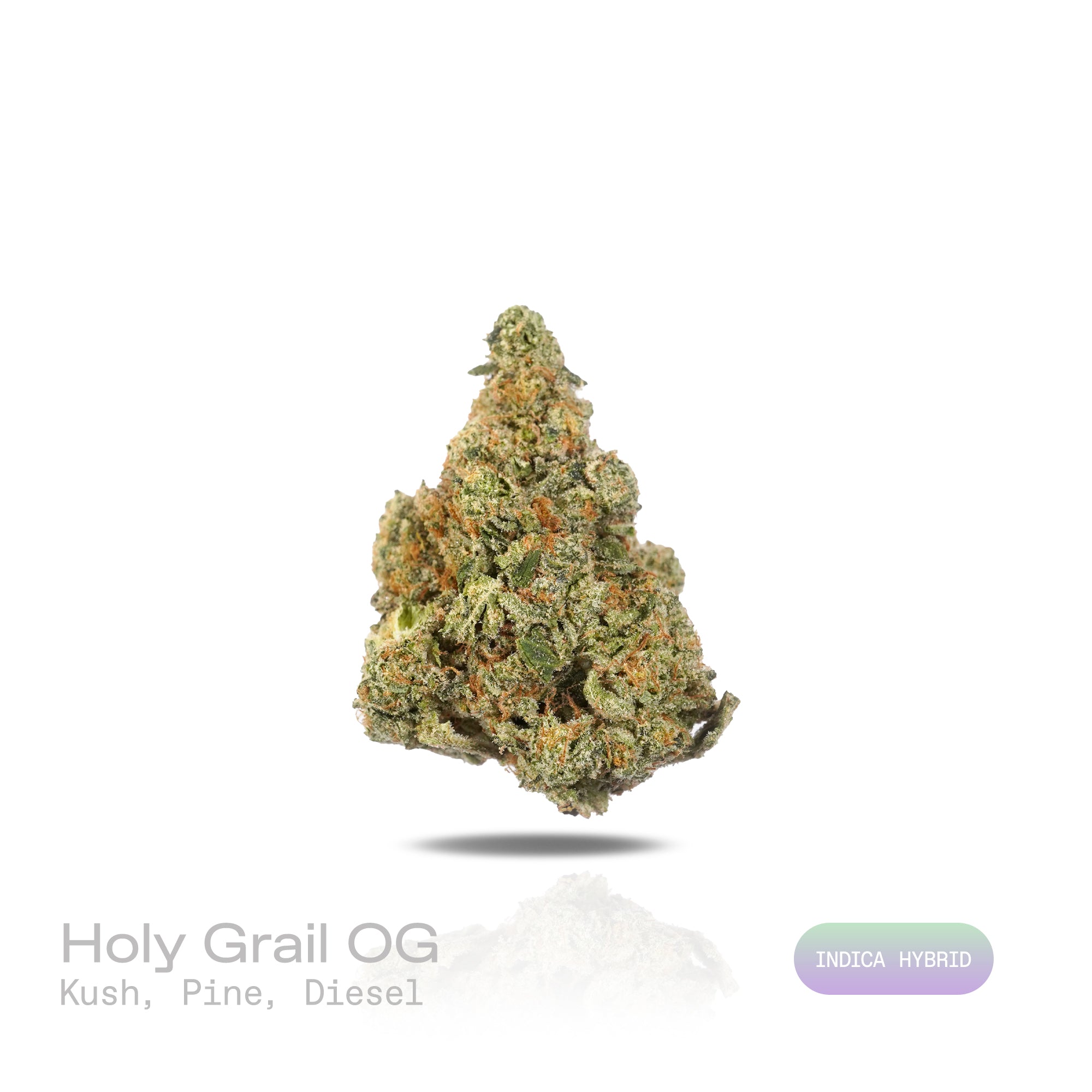 PUFFY Holy Grail OG is an indica-dominant hybrid THCa strain, born from the renowned fusion of Kosher Kush and OG Kush #18. The aroma is a bold blend of classic Kush richness, sharp pine freshness, and a pungent diesel undertone. Visually, dense green buds with hints of purple are threaded with fiery orange pistils and coated in a sparkling layer of sticky trichomes. Consumers often report a calming body relaxation paired with euphoric uplift, happy and mellow moods, and occasional bursts of creativity, wit
