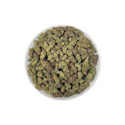 PUFFY Jealousy is a balanced hybrid THCa strain, expertly crafted from a potent cross between Sherbet Bx1 and Gelato 41. The aroma is a delightful blend of sweet, fruity notes, smooth creamy undertones, and delicate floral hints that captivate the senses. Visually striking, the dense buds display dark purple hues, vivid greens, and fiery orange pistils, all dusted with frosty trichomes. Consumers often note a balanced experience that eases stress and lifts the mood while blending mental relaxation with ener
