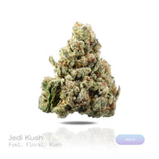 PUFFY Jedi Kush is a lush indica THCa strain crafted from the legendary lineage of Death Star and SFV OG Kush. The aroma is rich with pungent fuel notes, delicate floral nuances, and a distinctive kush character. Visually, dense deep forest green buds with purple hues and fiery orange pistils are coated in sticky trichomes. Consumers often report a euphoric and uplifting experience complemented by creative energy, focused clarity, and a relaxed sense of ease.