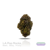 PUFFY LA Pop Rocks is a potent indica-dominant hybrid THCa strain crafted from the flavorful cross of Triangle Kush BX2 and Z Animal. The aroma is a captivating mix of sweet and fruity tones, layered with a strong gassy kick that gives it a bold and memorable presence. The flavor profile mirrors this with a sweet and sour apple candy taste, complemented by subtle notes of spicy black pepper and nutty mint. Visually, the buds are long and pepper-shaped with a minty green hue, thick orange pistils, and a gene