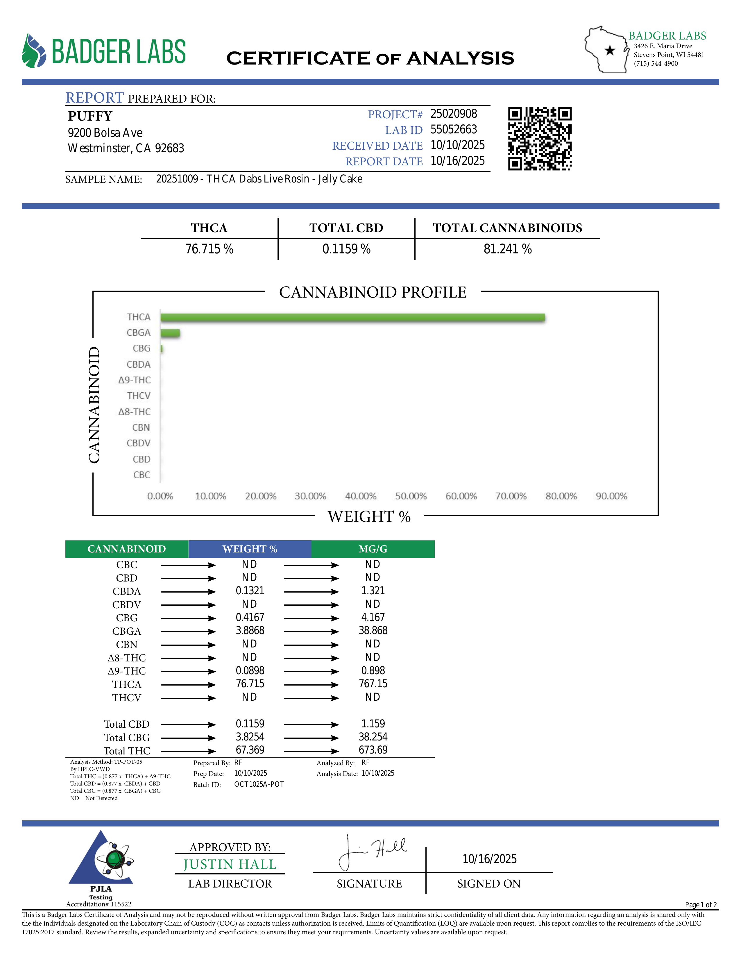 PUFFY Jelly Cake is an indica-dominant hybrid that delights the senses with a creamy, floral aroma and a touch of sweetness. It delivers an uplifting wave of euphoria that melts into full-body calm, leaving you giggly, relaxed, and blissfully content.

