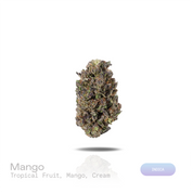 PUFFY Mango is an indica THCa strain crafted from the exceptional cross of strain KC 33 and Afghani. The aroma opens with vibrant tropical fruit, layered with the juicy sweetness of ripe mango and finished with a smooth, creamy undertone that adds a rich, velvety finish. Visually, dense forest green buds with purple hues and fiery orange pistils are coated in sticky trichomes. Consumers often report a euphoric, uplifting onset that gradually transitions into a deeply relaxing full-body calm, melting away st