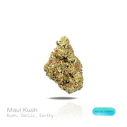 PUFFY Maui Kush is a sativa-dominant hybrid THCa strain crafted through the refined union of Maui Waui and OG Kush. The aroma opens with bold notes of kush and pungent garlic layered over a rich earthy undertone. Visually, dense spring green buds with purple hues and fiery orange pistils are coated in sticky trichomes. Consumers often report a euphoric and uplifting experience that sharpens focus, boosts motivation, sparks creativity and energy, while providing a gentle, soothing body relaxation.