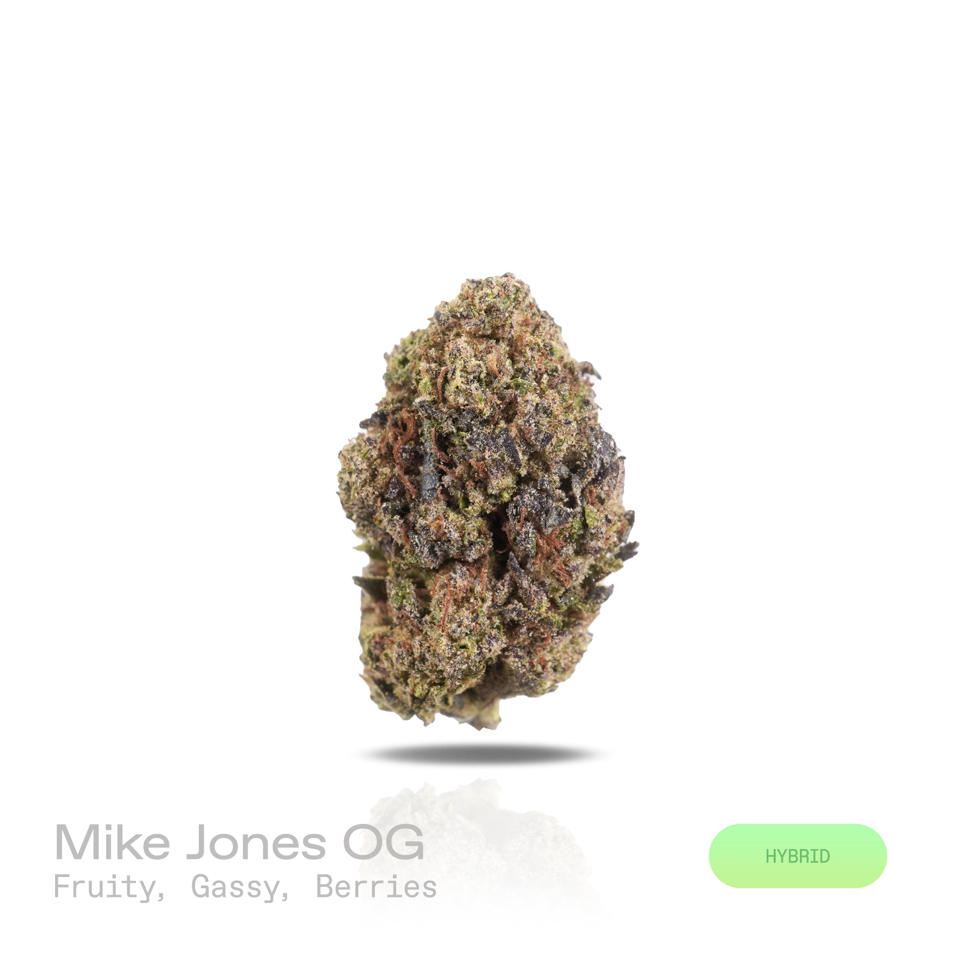 PUFFY Mike Jones OG is a balanced hybrid THCa strain, born from the hybridization of Creeper #2 and Tahoe Cherry Treat. The aroma bursts with sweet fruity notes layered over rich berries, all underscored by a pungent gassy finish. Visually, dense pine green buds with hints of purple are threaded with fiery orange pistils and coated in a sparkling layer of sticky trichomes. Consumers often report a euphoric and uplifting high that gradually settles into a smooth, calming sense of relaxation.