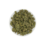 PUFFY Mint Chocolate Chip is a balanced hybrid THCa strain created through the masterful blending of  SinMint Cookies and Green Ribbon. The aroma unfolds with rich notes of chocolate and refreshing mint, finishing with the sweet, comforting essence of Cookies. Visually, dense deep forest green buds with purple hues and fiery orange pistils are coated in sticky trichomes. Consumers often report feeling euphoric and uplifted, while also experiencing a relaxed yet creative and focused state of mind. 