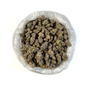 PUFFY MJ Mints is a potent indica-dominant hybrid THCa strain born from the cross of Bubba Kush and Animal Mints. It features a sweet, skunky flavor with a sharp minty finish that leaves a refreshing aftertaste. The aroma is earthy and herbal, accented by spicy and refreshing mint notes. Visually, the buds are dense yet slightly airy, oversized, and rounded displaying a deep forest green hue with golden undertones, super-thin orange pistils, and a frosty layer of golden-amber crystal trichomes. Consumers of
