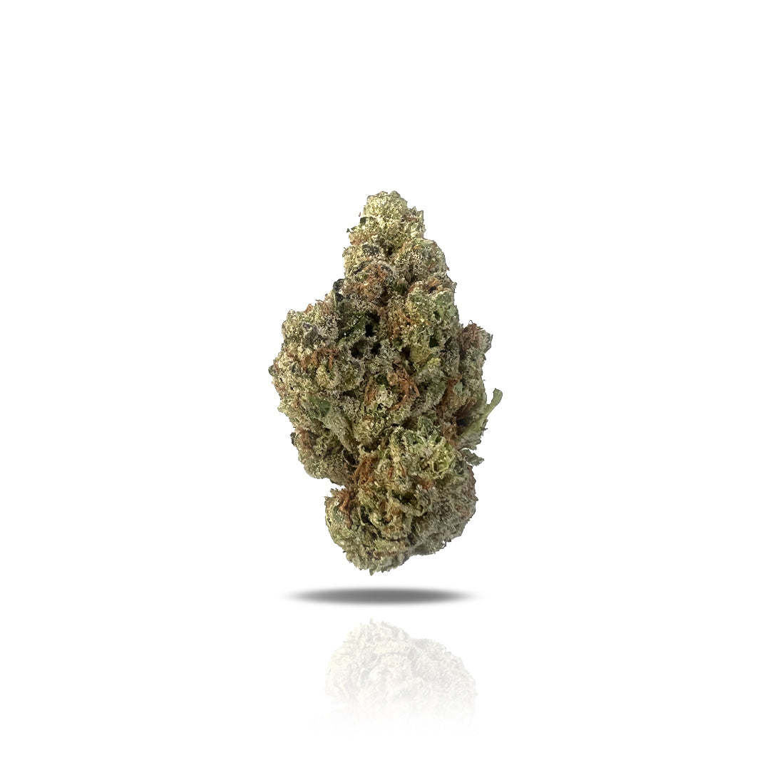 PUFFY Mochi THCa was originally created by legendary breeders, Sherbinskis. This well-balanced hybrid offers a soothing blend of relaxation and euphoria, making it suitable for a variety of activities at any time of day. Bred from the flavorful Thin Mint GSC and Sunset Sherbet, it provides a mellow body high along with a gentle mental uplift. Displays a spectrum of green with light green overtones, fuzzy orange pistils, and a dusting of chunky crystal trichomes. Mochi commonly has a spade shape with. This h