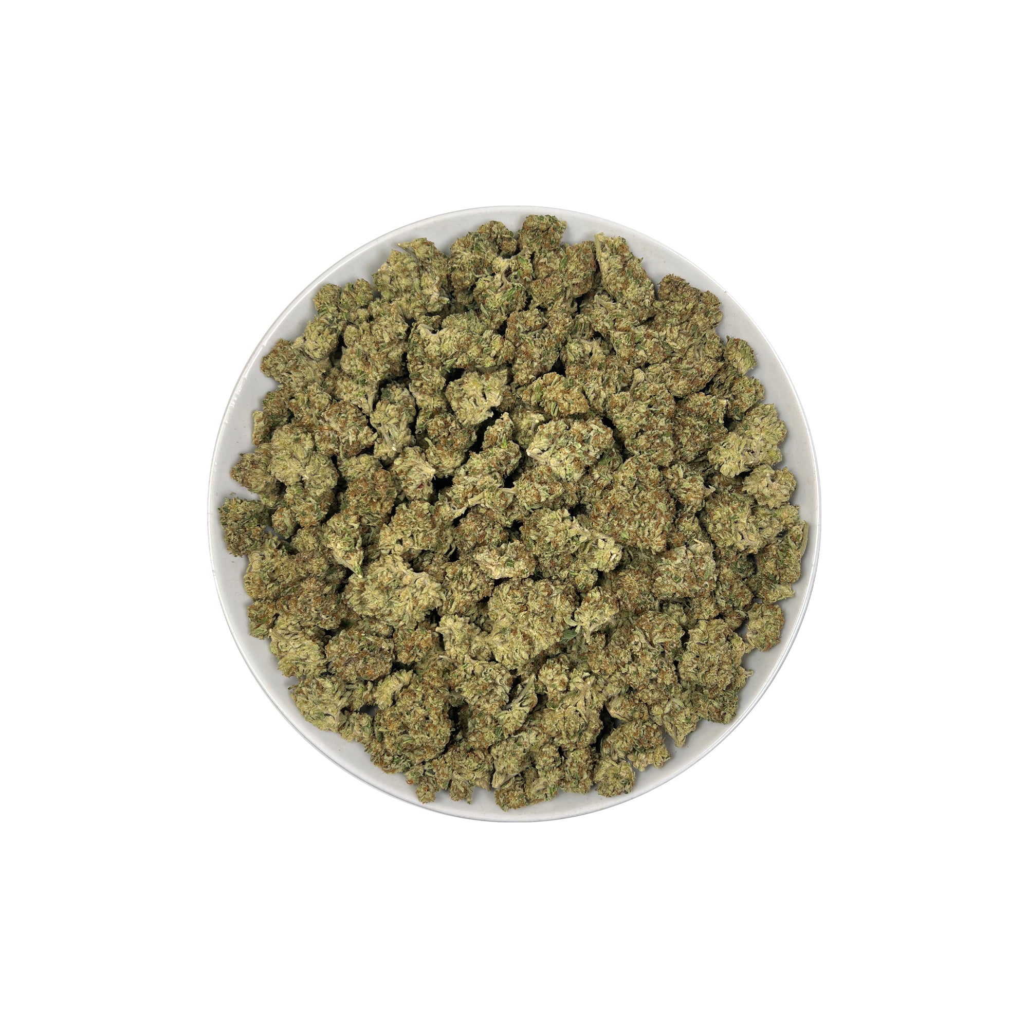 PUFFY Peach Ringz is an indica-dominant hybrid THCa strain born from the flavorful cross of Marionberry and Eddy OG. The aroma bursts with gassy, sweet, and fruity notes, creating an enticing and vibrant sensory experience. Visually, the buds are bushy and densely packed, covered in glistening trichomes with minty  green tones and dark olive undertones. Consumers frequently describe this strain as offering a harmonious experience, starting with a light, uplifting mental clarity that brightens the mood, foll