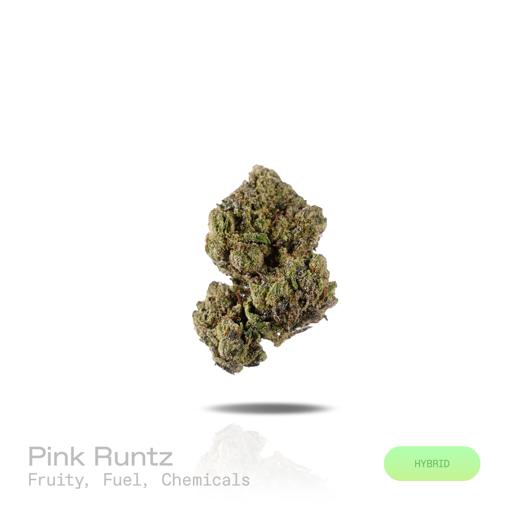 PUFFY Pink Runtz is a well-balanced hybrid THCa strain derived from the skillfully blended cross of Original Z and Gelato. The aroma opens with vibrant fruity sweetness, layered with pungent fuel notes and bold chemical undertones. Visually, dense deep forest green buds with purple hues and fiery orange pistils are coated in sticky trichomes. Consumers frequently describe the experience as starting with a cerebral rush that brings a wave of euphoria and an uplifted mood, gradually transitioning into a calmi