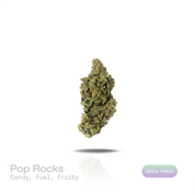 PUFFY Pop Rocks is an indica-dominant THCa strain, a vibrant cross between LA Pop Rocks and Magic Marker. The aroma unfolds with a vibrant blend of sweet candy notes, layered with bold fuel-like sharpness and a burst of juicy, ripe fruit undertones. Visually, dense green buds with purple hues and fiery orange pistils are coated in sticky trichomes. Consumers often report a soothing body high paired with mood enhancement, including feelings of happiness, calm, and mild euphoria, making it ideal for unwinding