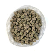 PUFFY Pop Rox is a rare indica-dominant hybrid THCa strain created by crossing ZKZ with Moonbow. This strain boasts a rich and flavorful profile, blending sugary sweetness with tangy citrus notes and a smooth, herbal finish. Its aroma is striking, pungent yet refined with hints of citrus, floral tones, and jasmine. Visually, buds are dense, resin-coated, and display deep shades of purple, green, and orange, all dusted with a thick layer of sparkling trichomes that give them a frosty, crystalline appearance.