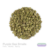 PUFFY Purple Gas (smalls) is an indica-dominant hybrid THCa strain, crafted from the renowned cross of Bubba Kush × Sour Diesel. The aroma bursts with rich fuel notes, layered with warm woody undertones and a hint of spicy complexity that awakens the senses. Visually, dense moss green buds with purple hues and fiery orange pistils are coated in sticky trichomes. Consumers often report a balanced high that leaves them feeling relaxed, euphoric, and happy, providing soothing relief for both mind and body.