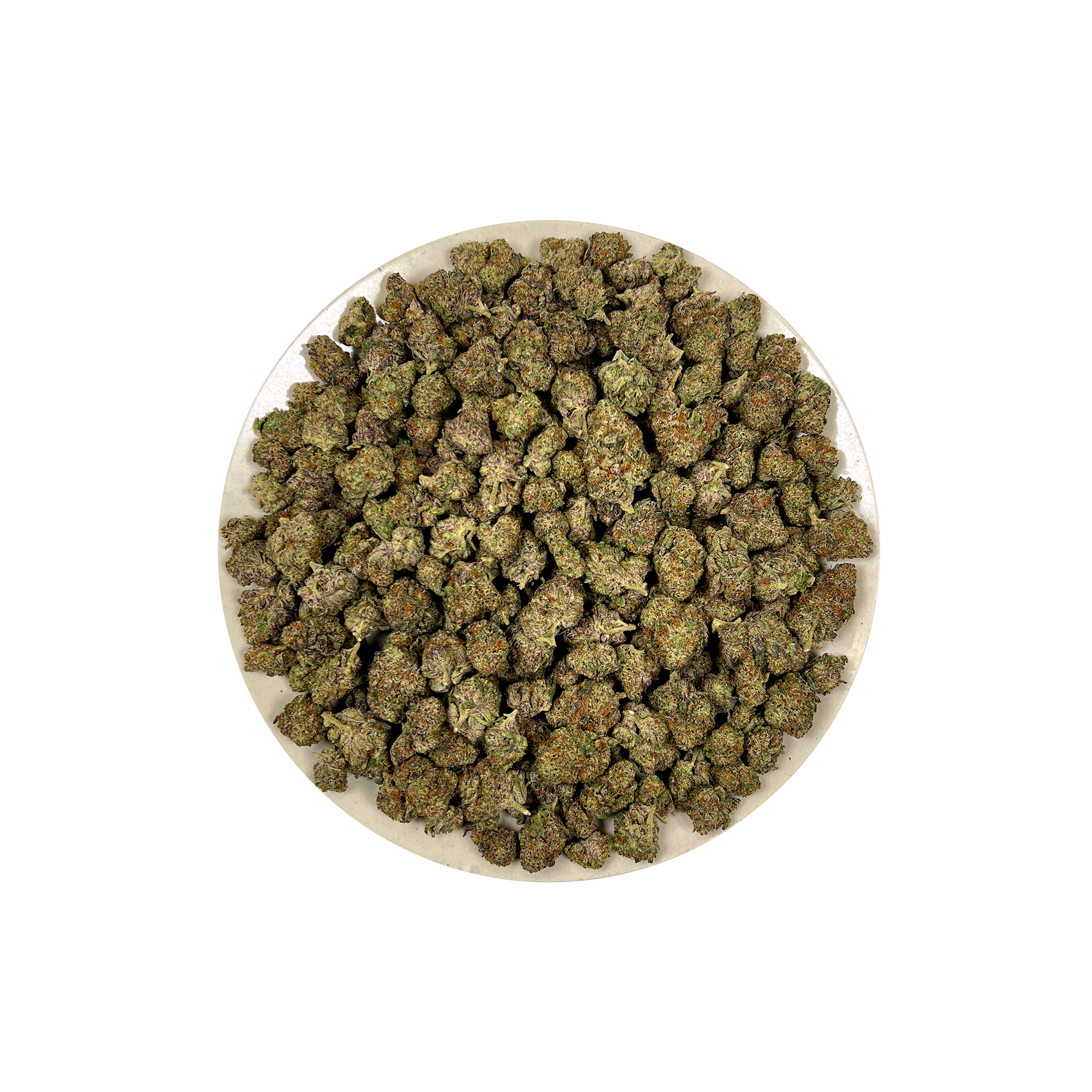 PUFFY Reese's Pieces is an indica-dominant hybrid THCa strain emerging from the intricate fusion of Riot Berry OG × Blueberry Muffin × P-91. The aroma opens with rich notes of roasted nuts and decadent chocolate, layered with a warm, doughy sweetness. Visually, dense forest green buds with purple hues and fiery orange pistils are coated in sticky trichomes. Consumers often report a euphoric cerebral boost that fosters a deeply relaxed state while helping melt away stress and anxiety. 