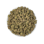 PUFFY Sherb Cream Pie is an indica-dominant hybrid THCa strain, born from the renowned cross of Ice Cream Cake and Sherb BX1. The aroma exudes a soothing blend of herbal notes intertwined with sweet vanilla and a creamy finish, creating a rich and comforting fragrance. Visually, the buds are light and airy with a slightly conical form, showcasing rich green and purple tones, all enveloped in a sparkling layer of frosty trichomes. Consumers often report a wave of euphoria and happiness paired with soothing r