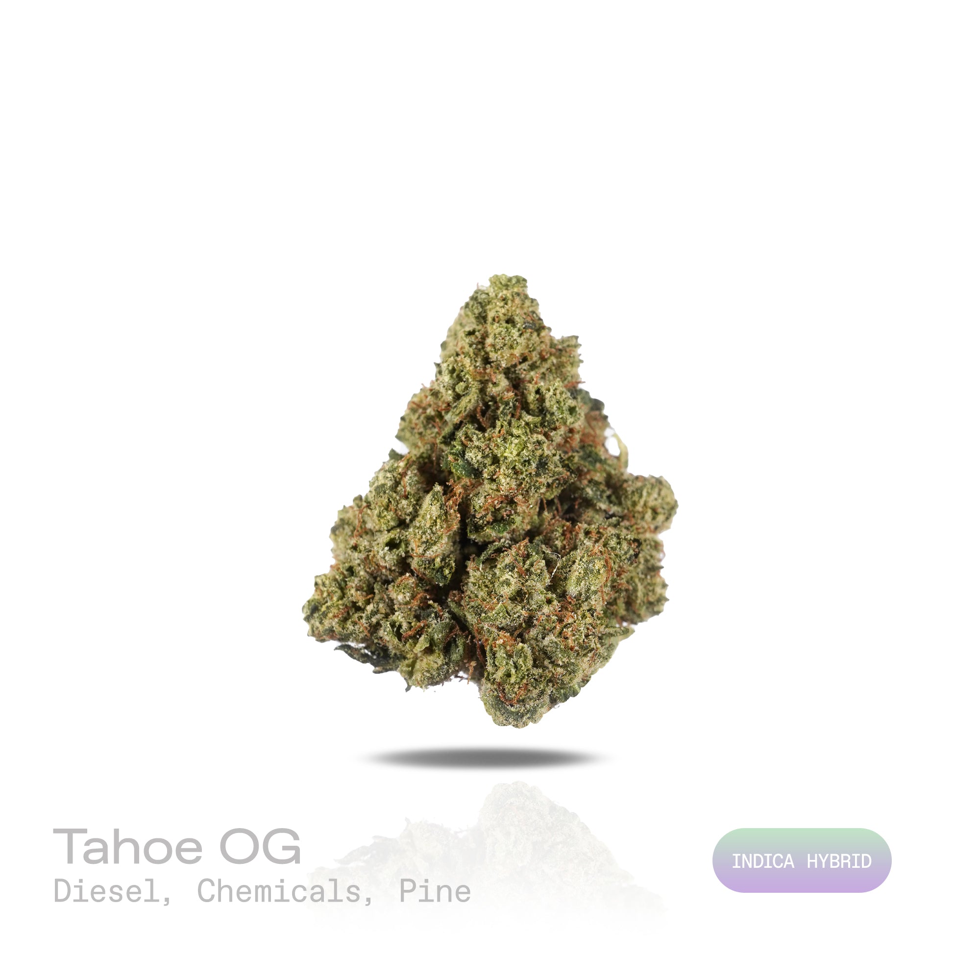PUFFY Tahoe OG is an indica-dominant hybrid THCa strain, created from the potent pairing of SFV OG Kush and OG Kush. The aroma is a bold blend of Diesel, sharp Chemicals, and fresh Pine, creating a pungent yet invigorating scent. Visually, dense green buds with hints of purple, bright orange pistils, and a thick coating of sparkling trichomes. Consumers often report euphoric, relaxed, and appetite‑boosting effects, accompanied by a calming body sensation that helps ease tension and promote overall relaxatio