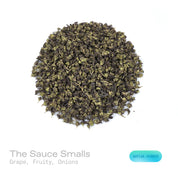 PUFFY The Sauce (smalls) is a sativa-dominant hybrid THCa strain expertly crafted from the renowned pairing of Green Ribbon BX and Gorilla Glue 4 (GG4). The aroma opens with rich notes of grape and fruity sweetness, underscored by a subtle hint of savory onion. Visually, dense olive green buds with purple hues and fiery orange pistils are coated in sticky trichomes. Consumers often report a euphoric high that boosts mood and creativity, promotes energy, focus, and sociability, and finishes with a light, soo