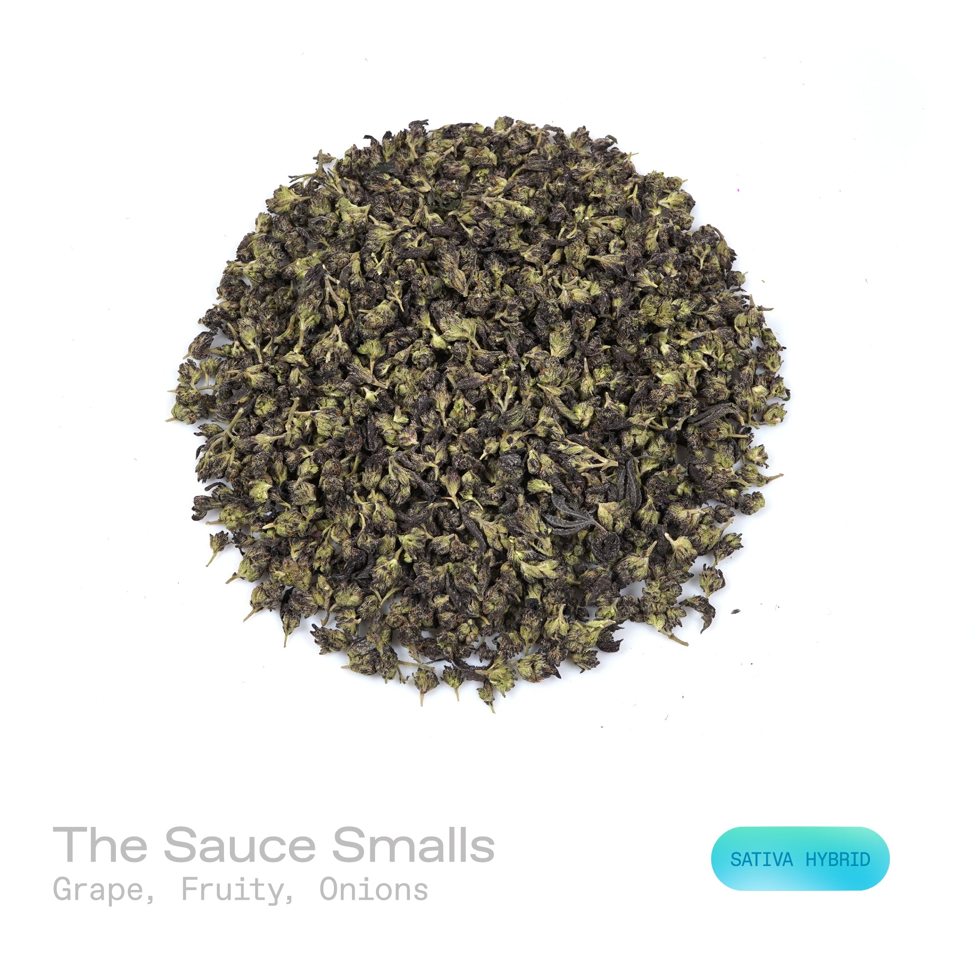 PUFFY The Sauce (smalls) is a sativa-dominant hybrid THCa strain expertly crafted from the renowned pairing of Green Ribbon BX and Gorilla Glue 4 (GG4). The aroma opens with rich notes of grape and fruity sweetness, underscored by a subtle hint of savory onion. Visually, dense olive green buds with purple hues and fiery orange pistils are coated in sticky trichomes. Consumers often report a euphoric high that boosts mood and creativity, promotes energy, focus, and sociability, and finishes with a light, soo