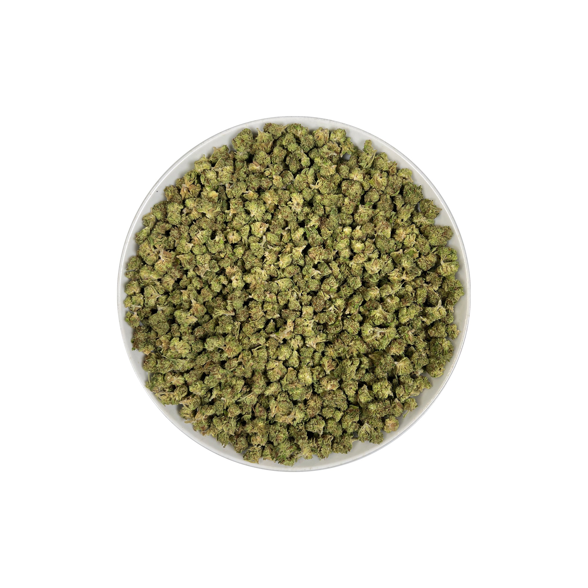 PUFFY Truffle Butter (smalls) is an Indica-dominant hybrid THCa strain, born from the flavorful cross of Gelato and Chocolate Kush. The aroma is a rich, creamy blend with soothing herbal undertones and a subtle buttery note. Visually, the buds are dense and striking, showcasing a deep forest-green base with vibrant purple hues, bright orange pistils, and a sparkling coating of trichomes. Consumers often report an initial burst of euphoria and uplifted mood, gradually giving way to deep physical relaxation, 